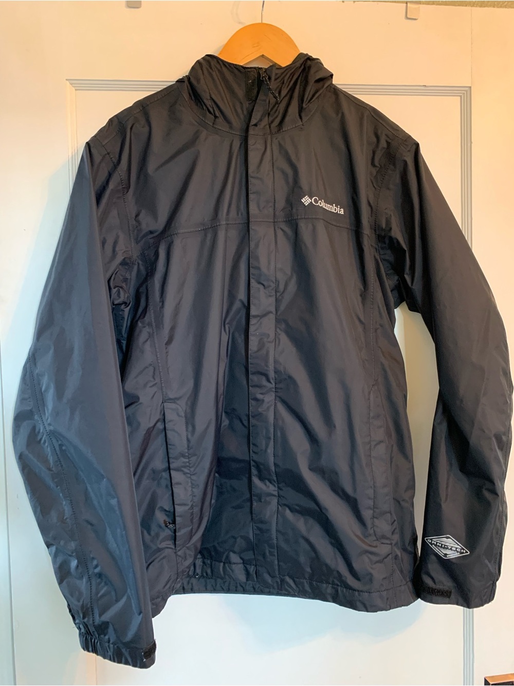 Columbia Black Hooded Rain Jacket